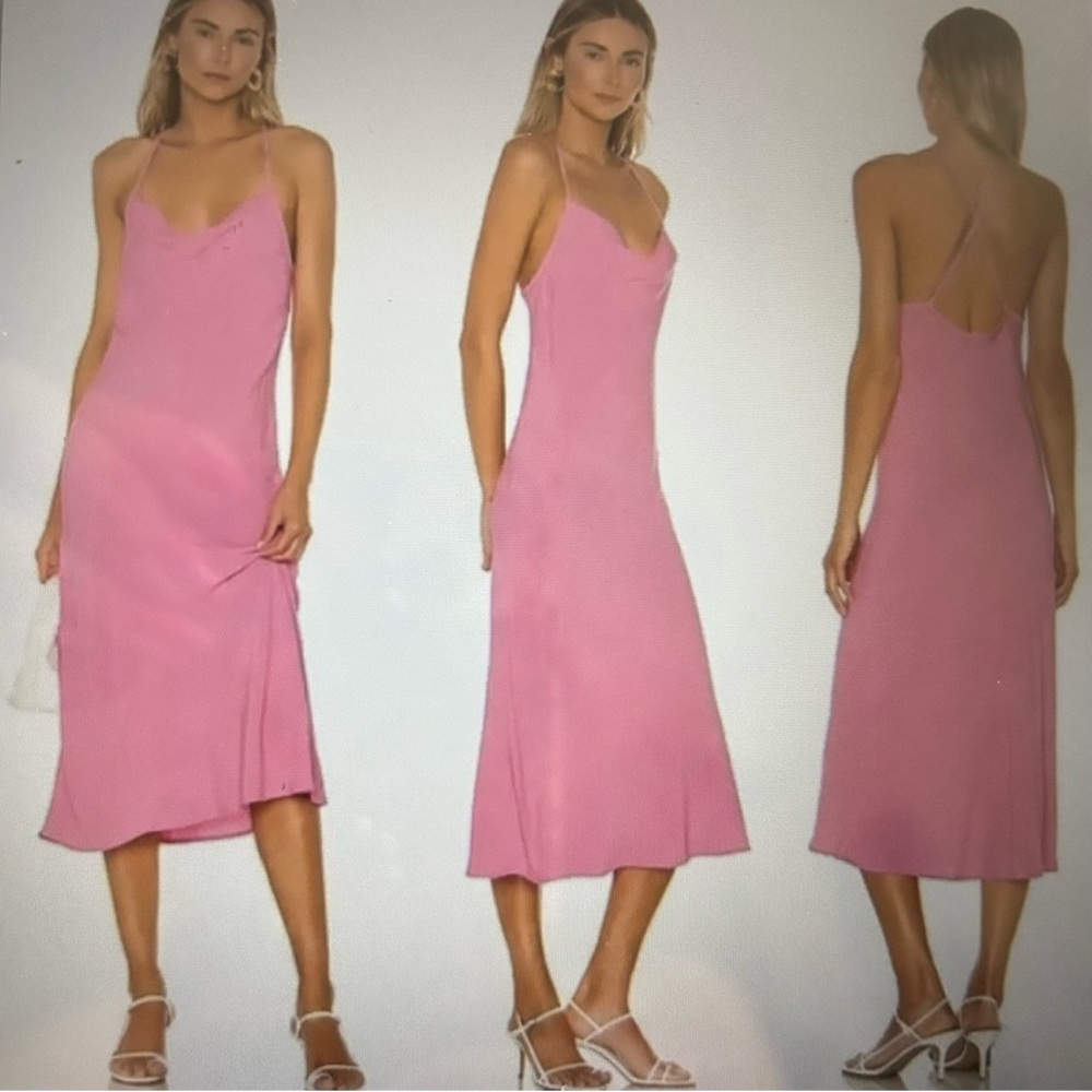 Flynn Skye Pink cowl neck Slip Dress